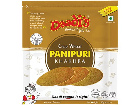Daadi's Golden Wheat Crisps - Panipuri Khakhra, 180 g