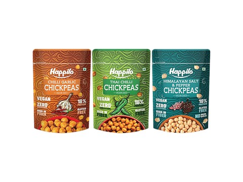 Happilo Chickpeas - Chilli Garlic, Thai Chilli, Himalayan Salt & Pepper, 110 g