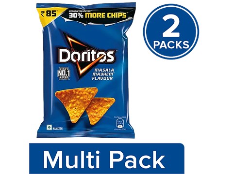 Doritos Nacho Chips - Masala Mayhem Flavour, 2x153 g