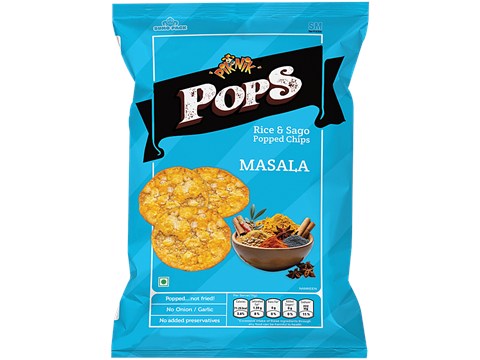 Piknik Pops Rice & Sago Popped Masala Chips, 60 g