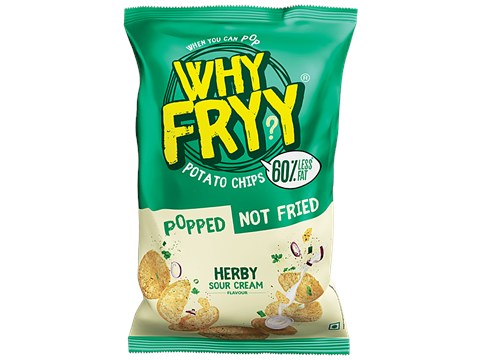 WhyFryy Popped Potato Chips - Herby Sour Cream, 35 g