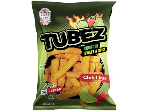 Good Seoul Tubez Chili Lime Flavour Korean Snack, 85 g
