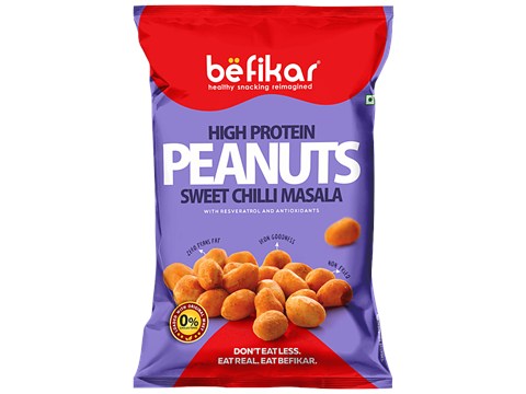 Befikar High Protein Peanuts - Sweet Chilli Masala, 140 g