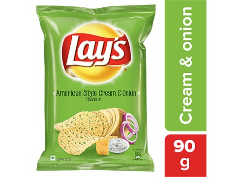 Lay's Potato Chips - American Style Cream & Onion Flavour, 90 g