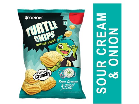 Orion Turtle Chips Sour Cream & Onion Corn Chip, 115 g