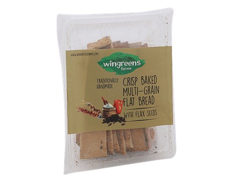 Wingreens Farms Crispy Baked Multi-grain Flat Bread - With Flax Seeds, 100 g