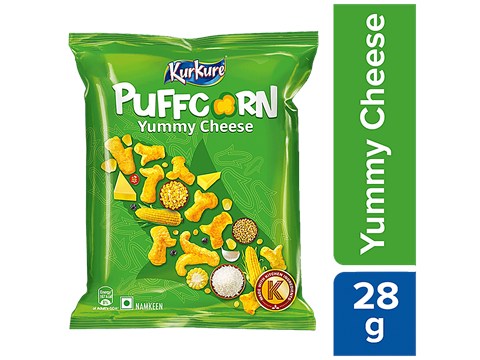 Kurkure Namkeen - Puffcorn, Yummy Cheese, 28 g