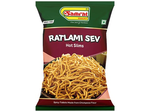 Samrat Namkeen Ratlami Sev Namkeen - Hot Slims, Crispy, Indian Snack 40 g, 40 g