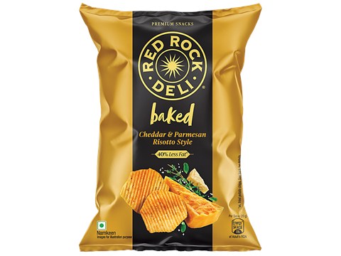 Red Rock Deli Cheddar & Parmesan Risotto Style Flavour Baked Chips, 100 g
