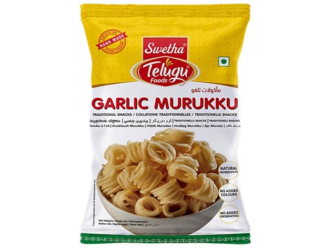 Telugu Foods Garlic Murukku - Traditional Snack, 150 g