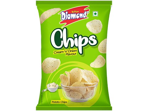 Yellow Diamond Cream 'n' Onion Flavour Potato Chips, 85 g