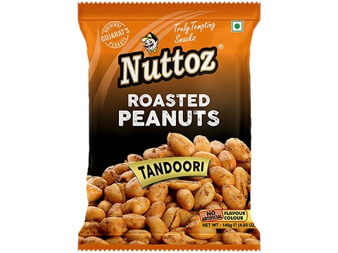 Nuttoz Roasted Peanuts - Tandoori, 140 g