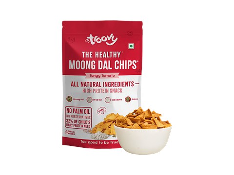 Troovy The Healthy Tangy Tomato Moong Dal Chips, 70 g
