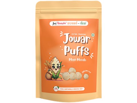 Jus Amazin Swaad Desi Magic Masala Jowar Puffs, 60 g