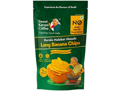 Sweet Karam Coffee Kerala Malabar Masala Long Banana Chips, 95 g