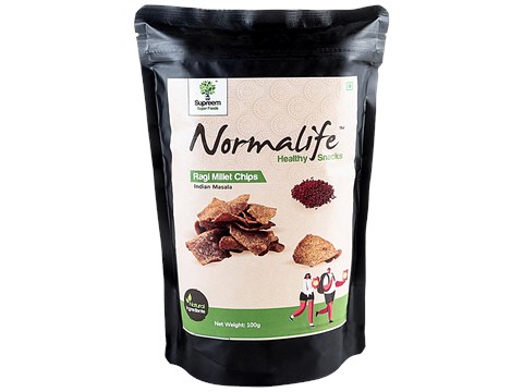 Supreem Super Foods Normalife - Gluten Free Ragi & Millet Chips, Health & Taste In One Snack, 100 g