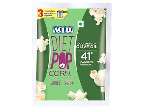 ACT II Instant Diet Popcorn With Olive Oil - High Fibre, Snacks, 70 g