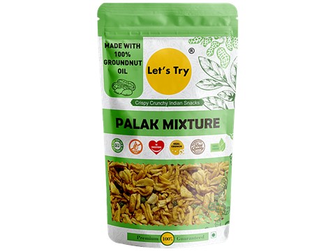 Let's Try Palak Mixture Snacks - Crispy, Crunchy, High In Quality, 250 g