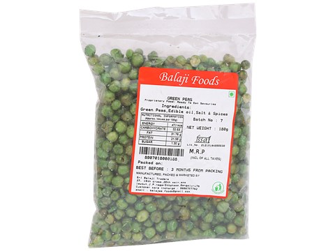 Balaji foods Green Peas - Salt & Spices, 180 g