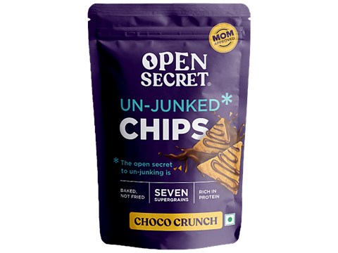 Open Secret Un-Junked Chips With 7 Supergrains - Rich In Protein, Baked, Healthy Snack, Choco Crunch, 45 g