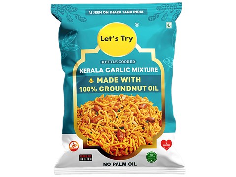 Let's Try Kerala Garlic Mixture - Kettle Cooked, 180 g