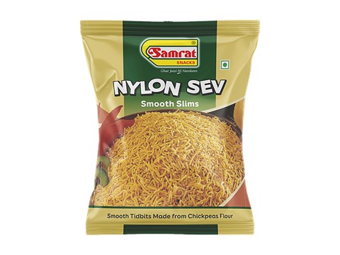 Samrat Namkeen Nylon Sev Namkeen - Smooth Slims, Crunchy, Indian Snack, 40 g
