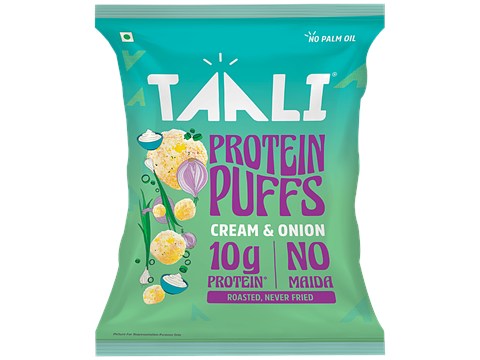 Taali Cream & Onion Roasted Protein Puffs, 60 g