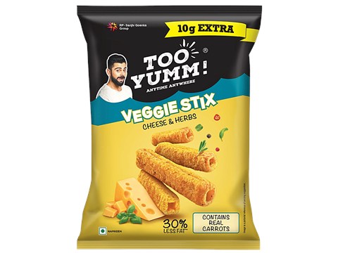 Too Yumm! Veggie Stix - Cheese & Herbs, Contains Real Carrots, 30% Lesser Fat, 75 g