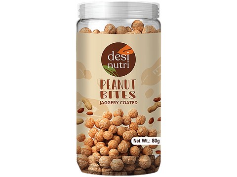 Desi Nutri Peanut Bites - Jaggery Coated, 80 g