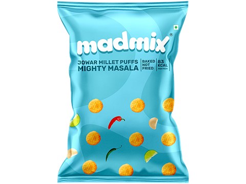 Madmix Mighty Masala Jowar Millet Puffs, 50 g
