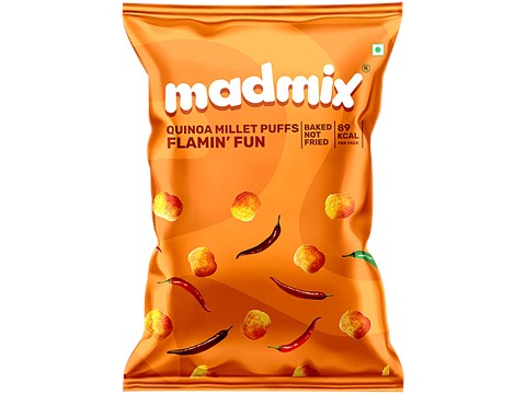 Madmix Flamin Fun Quinoa Millet Puffs, 50 g