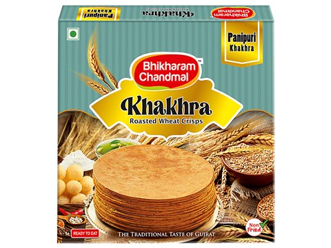 Bhikharam Chandmal Pani Puri Khakra Roasted Wheat Crisps, 200 g