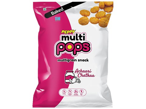 PEPPY Multi Pops - Achaari Chatkaa, Baked, No Preservatives, Gluten Free, 60 g
