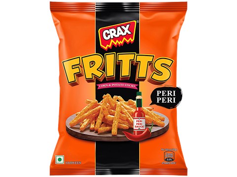 Crax Fritts Peri Peri Corn & Potato Sticks, 82 g