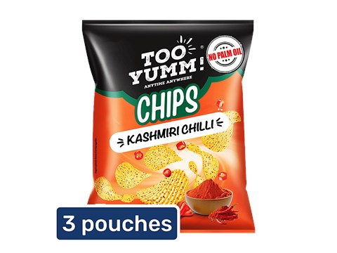 Too Yumm! Kashmiri Chilli Chips, 3x44 g