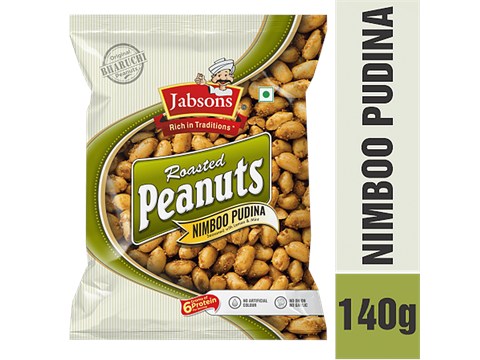 Jabsons Roasted Peanuts - Nimboo Pudina, 140 g
