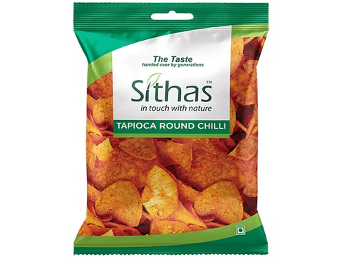 Sithas Tapioca Round Chilli Chips, 130 g