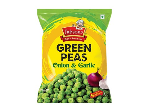 JABSONS Onion & Garlic Green Peas, 150 g
