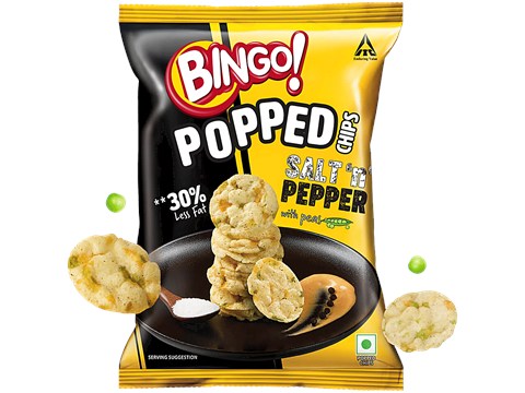 Bingo! Salt 'N' Pepper Popped Chips, 25 g