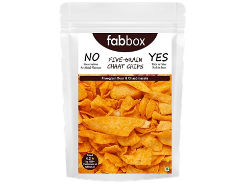 Fabbox Fivegrain Chaat Chips - Healthy, Guilt-free Snackning, Weight-management, 160 g
