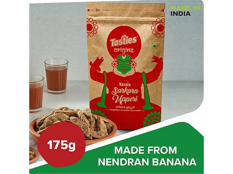 Tasties Origins Banana Sharkara Upperi Chips, 175 g