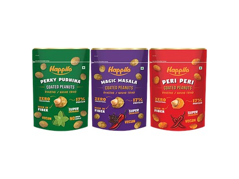 Happilo Coated Peanuts - Perky Pudhina, Magic Masala & Peri Peri, 150 g