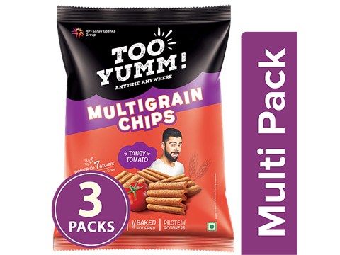 Too Yumm! Tangy Tomato Flavour Multigrain Chips, 3 x 41 g