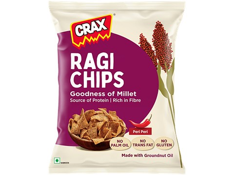Crax Crax Peri Peri Ragi Chips, 80 g