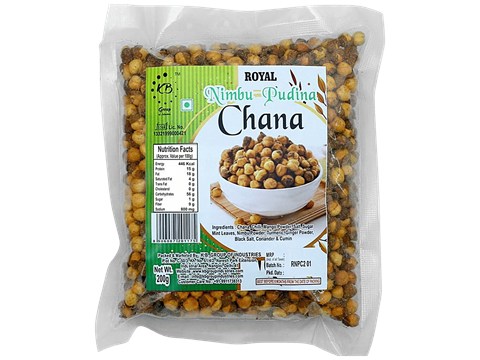 Royal Chana - Nimbu Pudina, Crunchy Snack, 200 g