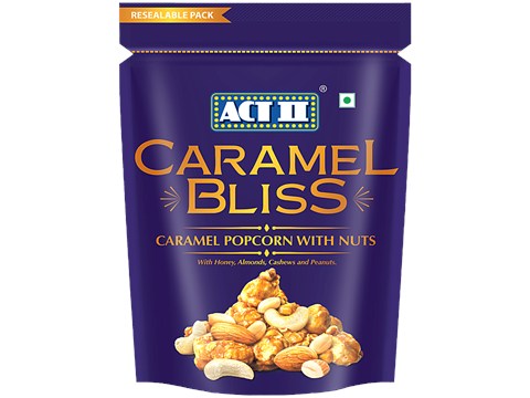 ACT II Caramel Bliss Nutty Caramel Popcorn - Ready To Eat Crispy, Crunchy Snacks, 80 g