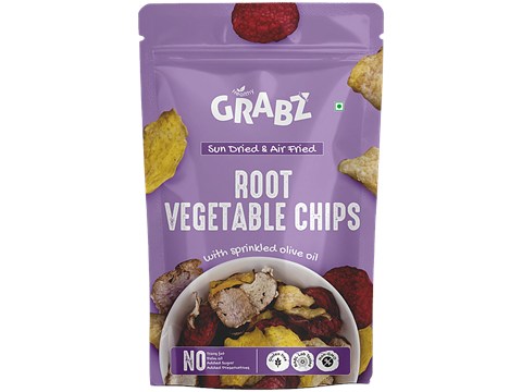 Grabz Sun Dried & Air Fried Root Vegetable Chips, 20 g
