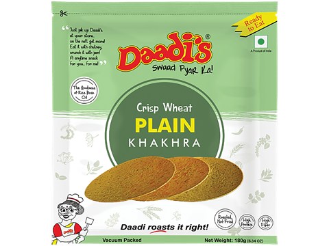 Daadi's Golden Wheat Crisps - Plain Khakhra, 180 g