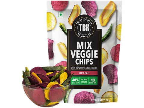 To Be Honest Rock Salt MixVeggieChips, 60 g