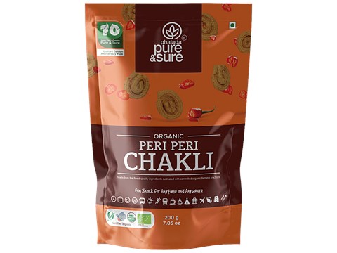 Phalada Pure & Sure Organic Peri Peri Chakli - Crunchy, Healthy Snack, 200 g